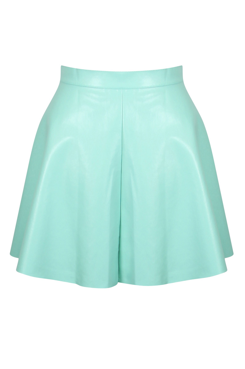 Mint PU Skater Skirt  Preview